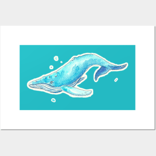 Roger - Watercolor Whale Posters and Art